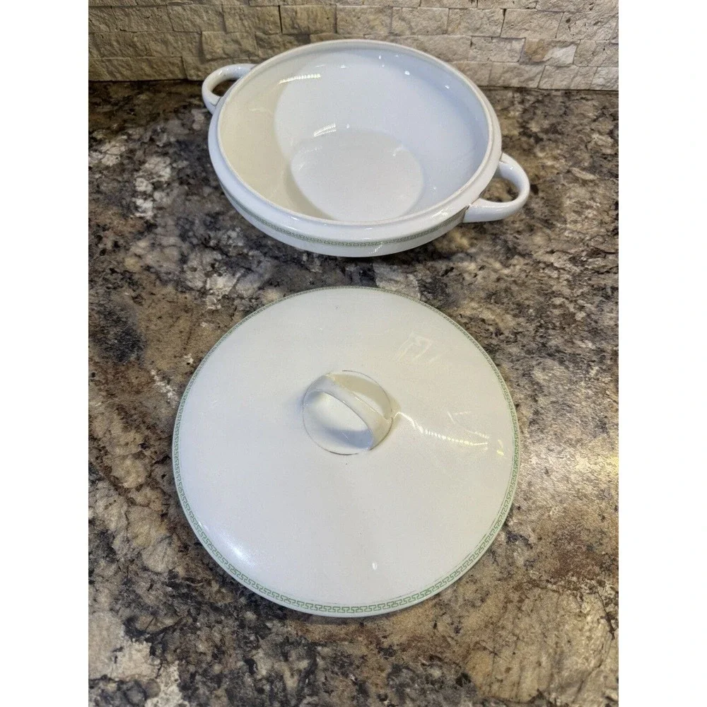 Electra H & C Barvaria Selb Greek Key China Vegetable‎ Dish with Lid